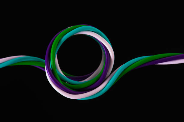 istock Swirl of telecommunication electrical cable wire 1360163434