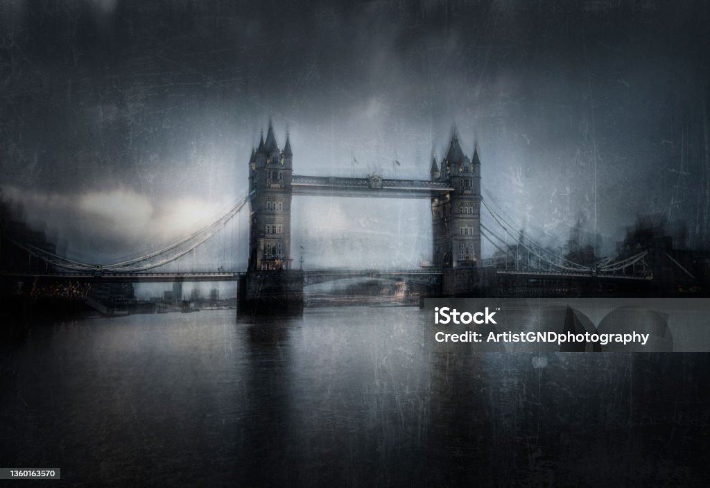Art Landscape Of Londong Bridge. Art photography of london bridge. Art Stock Photo