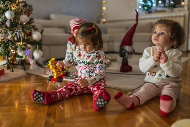 istock Happy children on Christmas Eve 1360164690