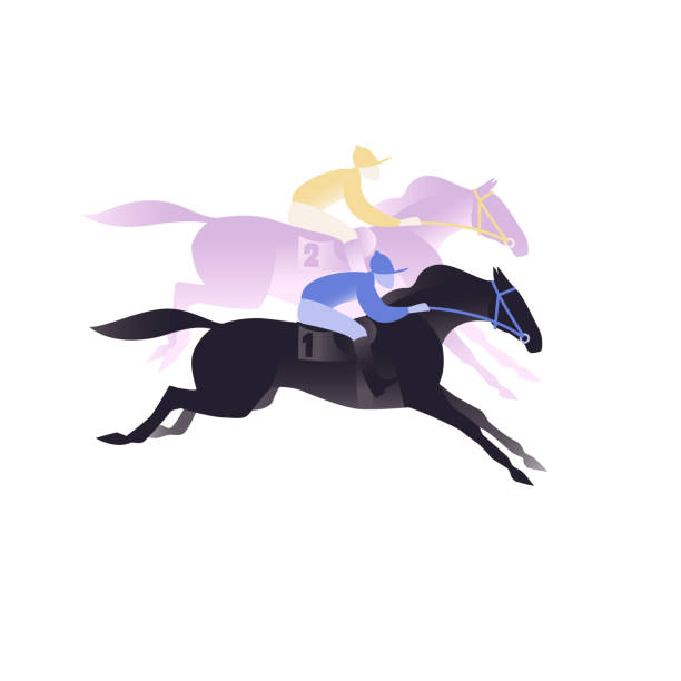 illustrazioni stock, clip art, cartoni animati e icone di tendenza di steeplechase equestre - steeplechasing