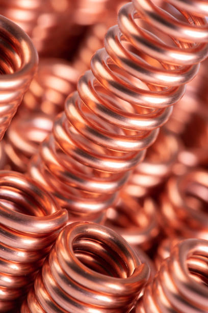 istock Copper wire component of energy and metal industry 1360166967