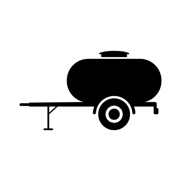 Small barrel trailer icon. Tank. Black silhouette. Side view. Vector simple flat graphic illustration. The isolated object on a white background. Isolate. Small barrel trailer icon. Tank. Black silhouette. Side view. Vector simple flat graphic illustration. The isolated object on a white background. Isolate. kvass stock illustrations