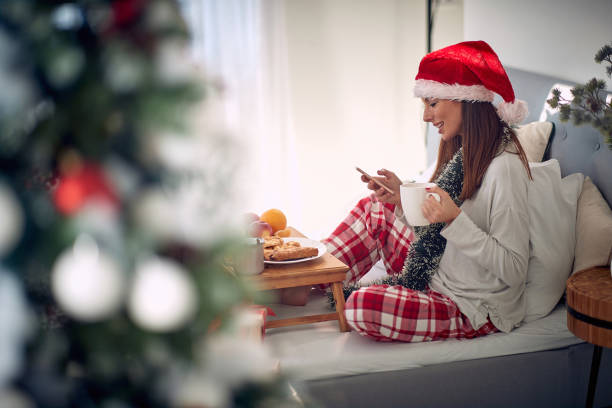 istock Festive caucasian lady getting up 1360167857