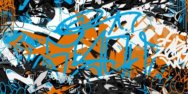 Vector illustration of Abstract Hip Hop Street Art Graffiti Style Urban Calligraphy Vector Illustration Background Art