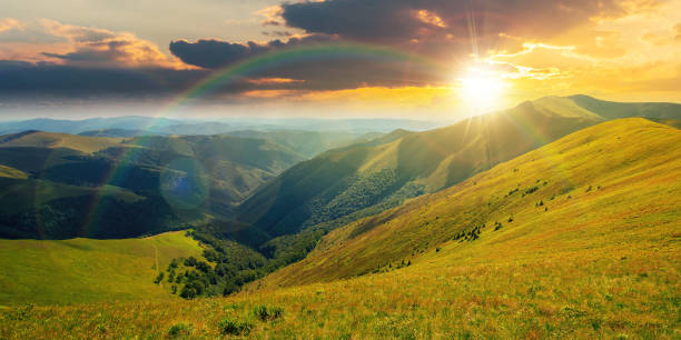 istock mountain landscape in summer at sunset 1360172182