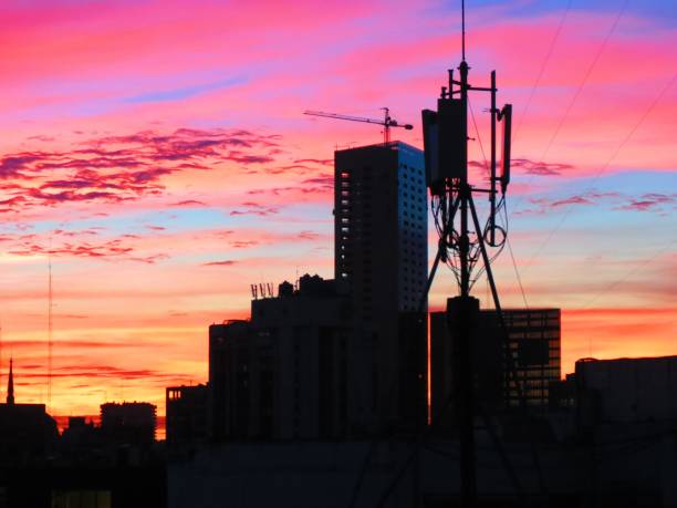 istock City sunset with beautiful clouds. 1360193627