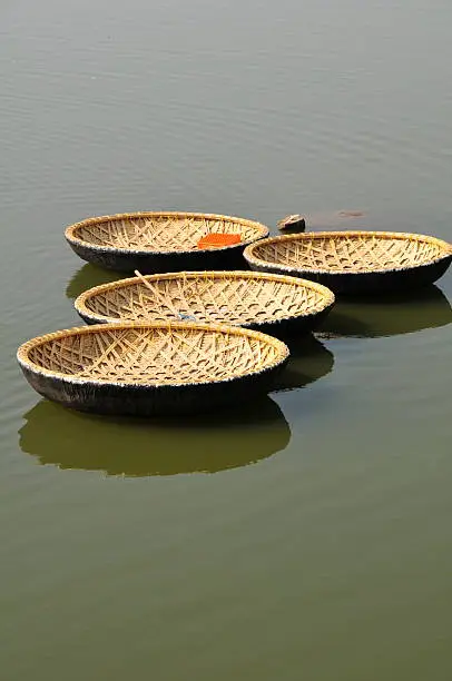 Telephoto image of river transport on the Tungabhadra.