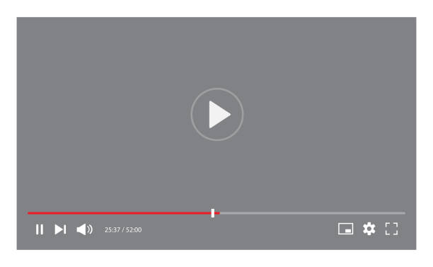 ilustrações de stock, clip art, desenhos animados e ícones de video player interface isolated on white background. video streaming template design for website and mobile apps. vector illustration - videogravador