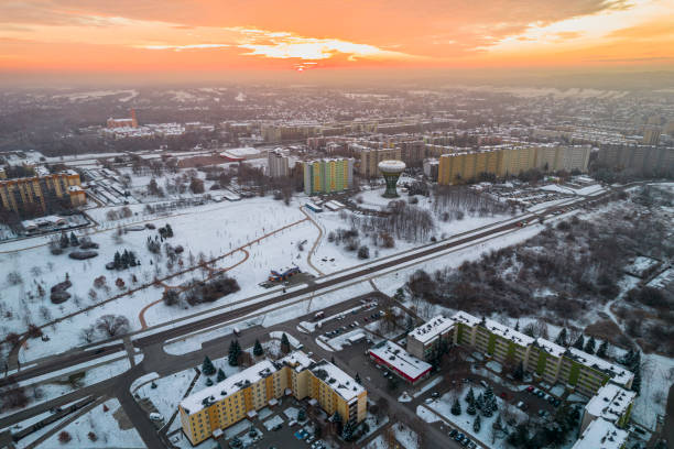 istock Tarnow Urban Landscape at WInter from Drone 1360200221