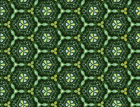 Modern abstract green seamless pattern in style of Islamic ornament morocco or Turkish background arabesque
