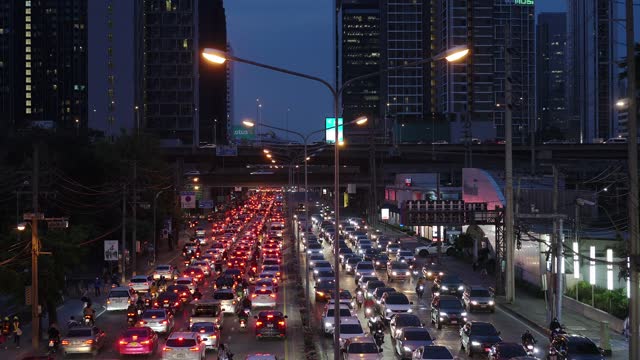 Traffic jam, Bangkok Traffic Downtown District.