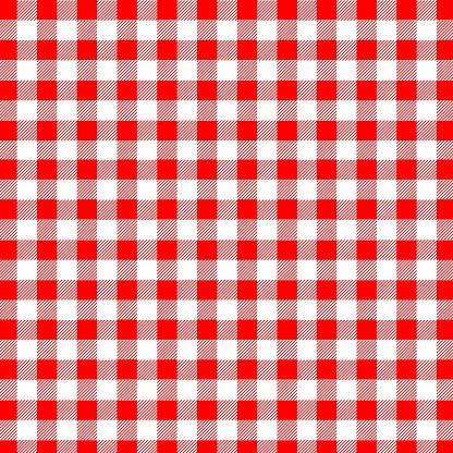 Red and white plaid background. The pattern for textiles.Seamless checkered pattern.