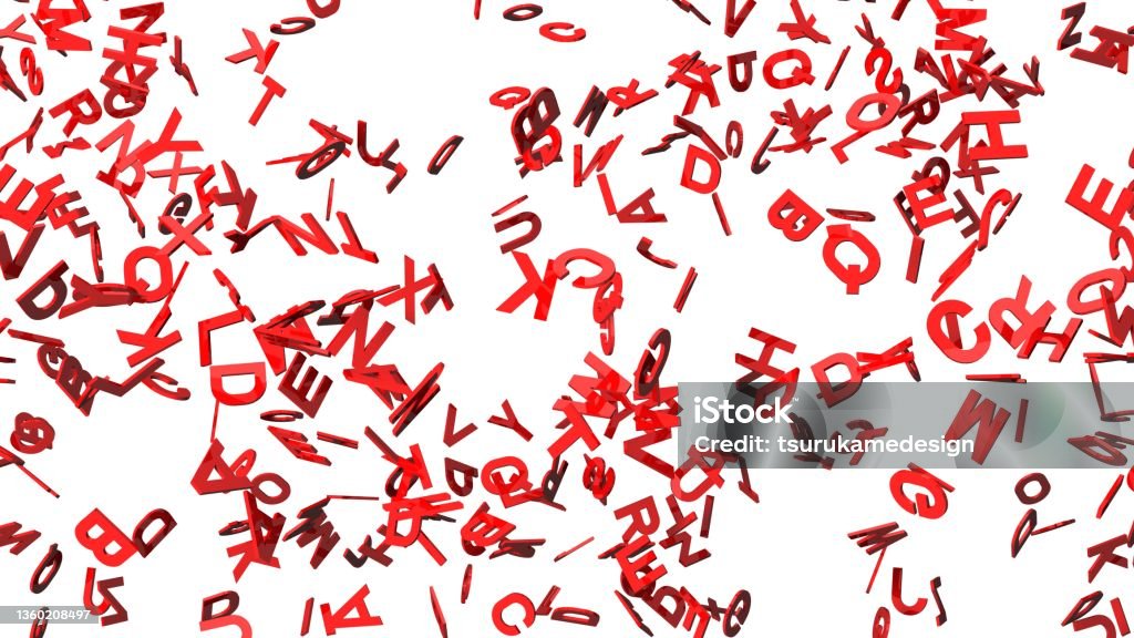 Red Alphabets On White Background Stock Photo - Download Image Now