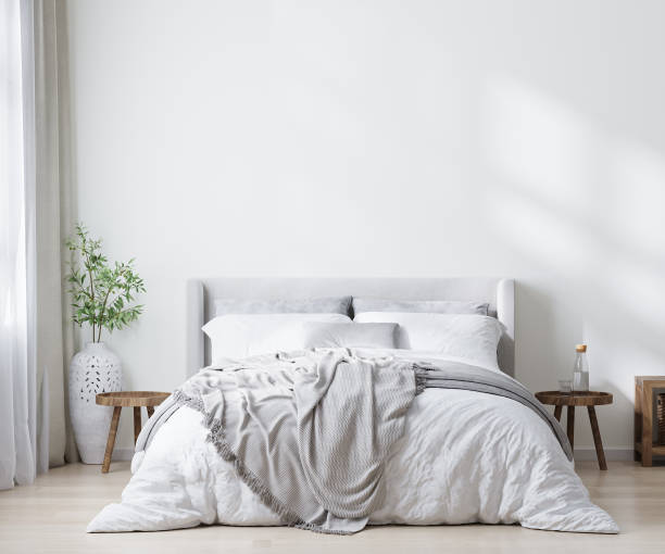 istock home interior, scandinavian style bedroom mock up, 3d rendering 1360208714