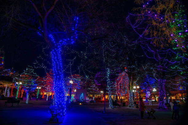 istock Santa Fe, New Mexico Plaza Christmas lights 1360212064