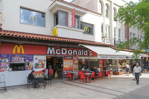 Aydin, Turkey - May 18, 2010 : Fast food restaurant on the streets of Kusadasi city