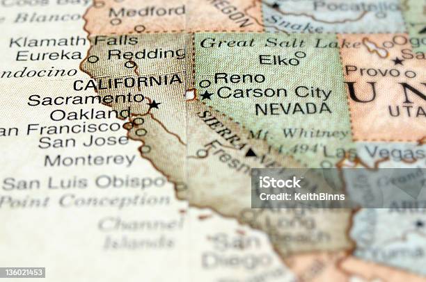Foto de Da Califórnia e mais fotos de stock de Califórnia - Califórnia, Mapa, Foco - Técnica de imagem