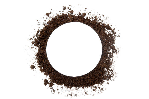 Soil circle frame isolated on white. World Soil Day concept.