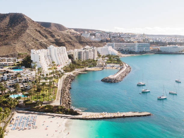 istock Tourist area with hotels and beach 1360220858