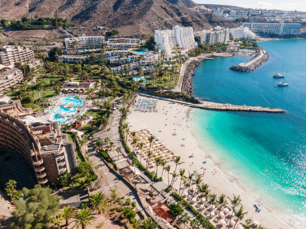 istock Tourist area with hotels and beach 1360220860