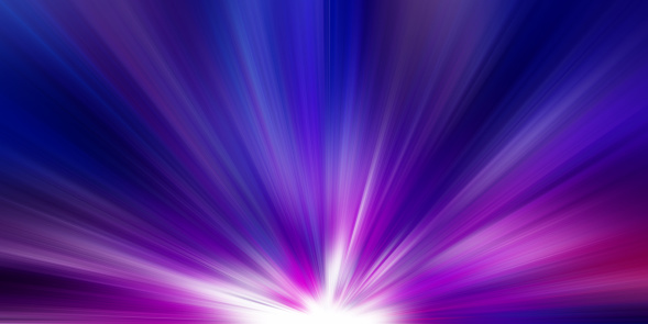 Abstract sunburst background in pink, purple, blue and white colors