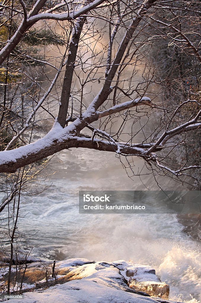 waterfall waterfall during winter in a beauty morning Landscape - Scenery Stock Photo