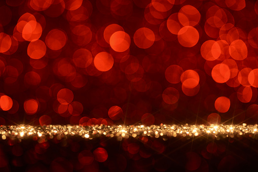 Abstract Christmas bokeh glitter defocused background. 3D render illustration.