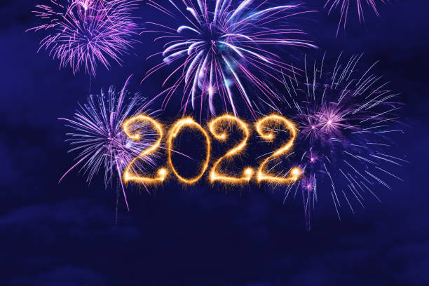 istock Sparkling New Year 2022 with fireworks 1360228554