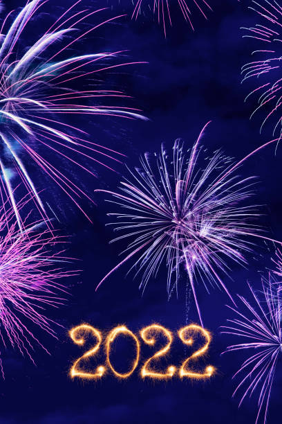 istock Sparkling New Year 2022 with fireworks 1360228588