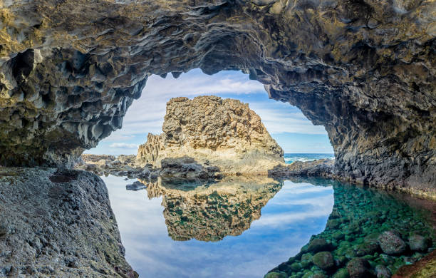 istock Volcanic Cavern at beach Charco Azul - El Hierro, Canary Islands 1360228611
