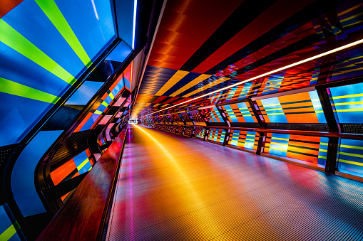 Futuristic pedestrian tunnel