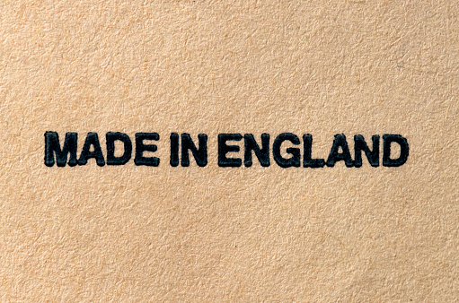 Old fashioned ink text reading 'Made In England'.