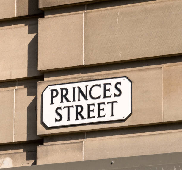 Princes Street sign in Edinburgh, Scotland