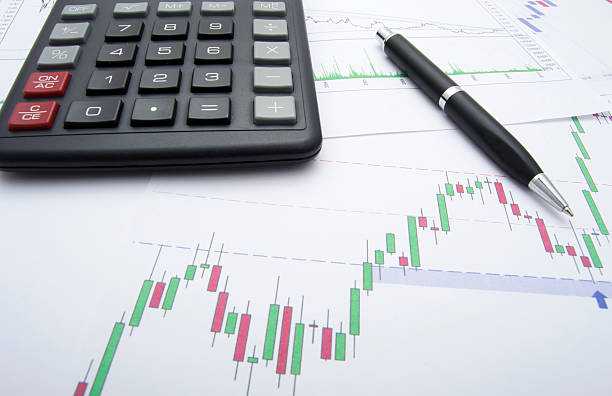 istock Candlestick Chart of a Company With Pen 136022941