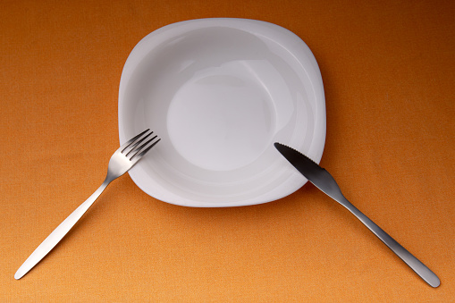 Dining etiquette - I still eat, pause. Fork and knife signals with location of cutlery set.