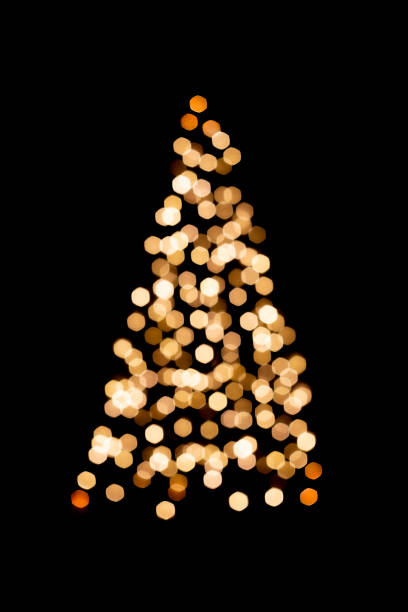 istock Unfocused Christmas lights on Christmas trees on a black background. Copy Space 1360231826