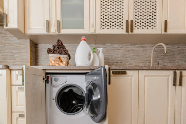 istock Close up a laundry basket full with fresh clean towels 1360233505