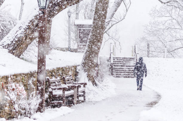 istock Snow will snow at an old historic house on a winter day 1360239171