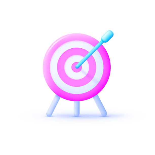 istock 3d goals for marketing design. Digital marketing 3d render illustration. Creative concept. 3d vector icon illustration. Vector isolated symbol illustration 1360240211