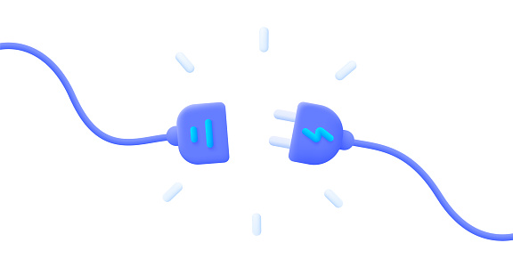 Connect Disconnect In 3d Style 3d Vector Illustration Futuristic ...