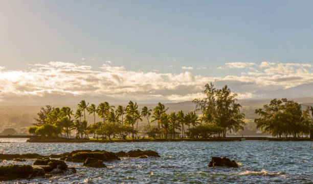 bellissimo parco e giardini liliuokalani a hilo, hawaii - hilo foto e immagini stock