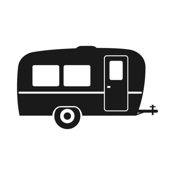 illustrations, cliparts, dessins animés et icônes de caravane de camping, mobil-home de voyage, caravane. home camper pour voyager, remorque mobile. - motor home camping mobile home vehicle trailer