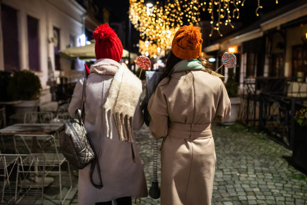 istock Christmas shopping with friends 1360245362