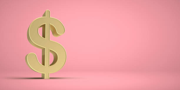 istock Dollar symbol on pink background with large copy space. 1360251621