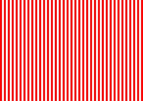Vertical red lines on white background. Red and white wallpaper design. Striped pattern.