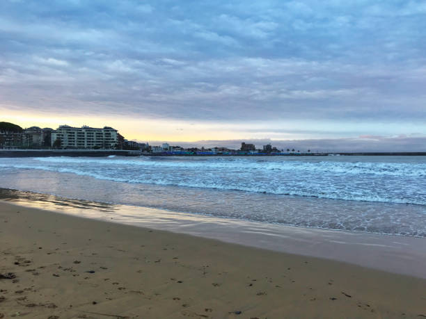istock Beautiful sunset over the sea in winter 1360256479