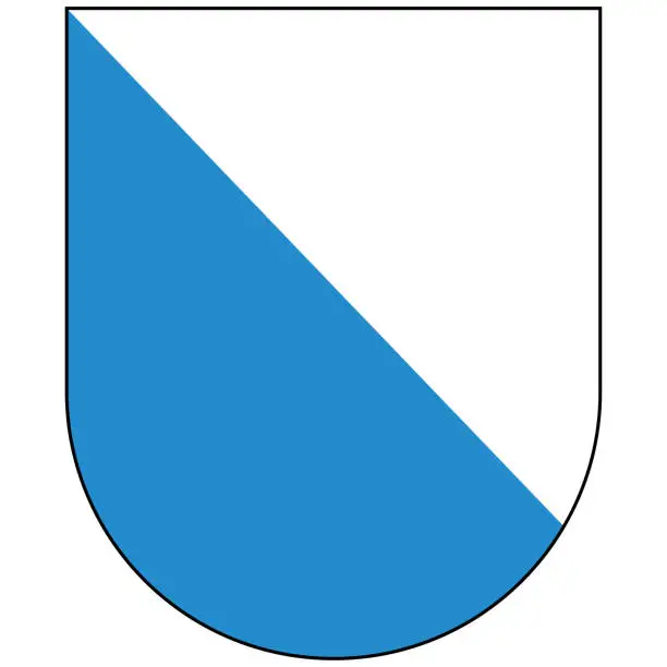 Vector illustration of Coat of arms of canton of Zurich is a Swiss canton in the northeastern part of the country