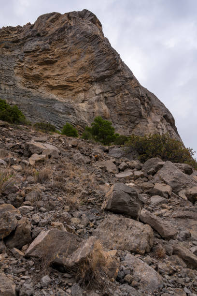 istock Rock texture, structure of mountains close up 1360261503