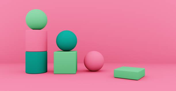 istock 3d rendering of an abstract background with shapes. 1360261894