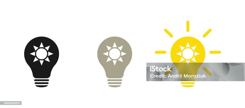 Solar Bulb Vector Solar Energy Light Bulb With The Sun Illustration Stock Illustration ...